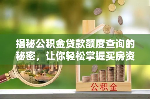 南山揭秘公积金贷款额度查询的秘密，让你轻松掌握买房资金规划
